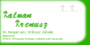 kalman krenusz business card
